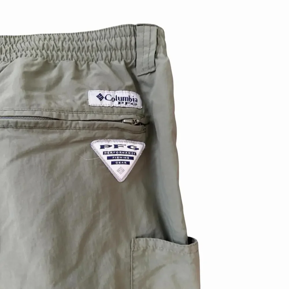 Columbia PFG Convertible Cargo Pant Men XL 30L Nylon Performance Fishing Zip Off